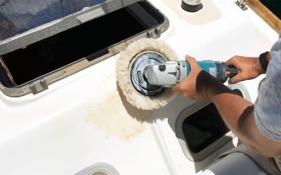 Man buffing for boat detailing checklist