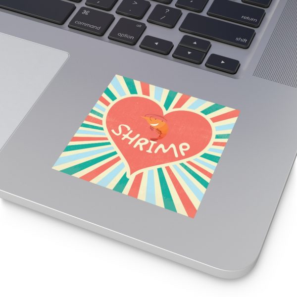 I Love Shrimp Sticker - Image 2